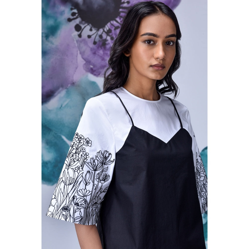 Genes Lecoanet Hemant Black White Layered Top