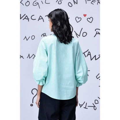 Genes Lecoanet Hemant Beard Embroidery Top - Nile Green