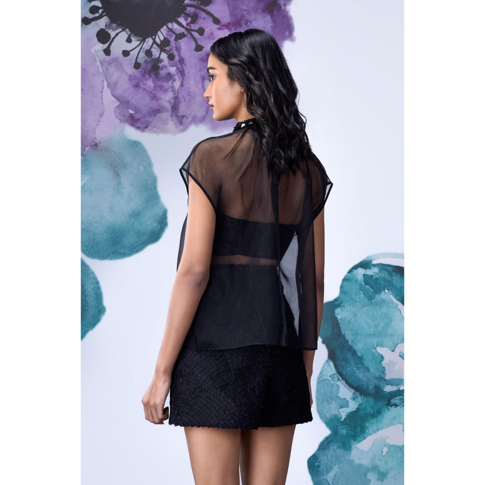 Genes Lecoanet Hemant Organza Gather Neck Top