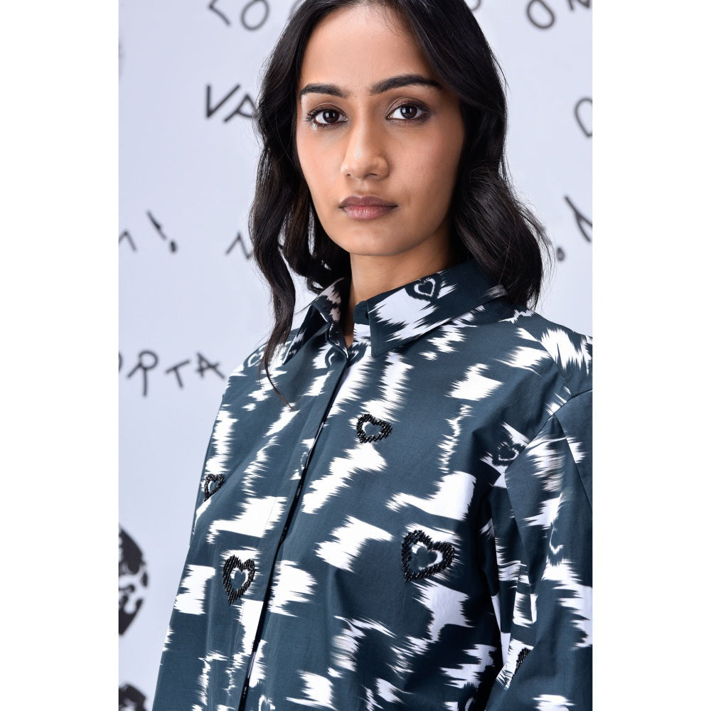 Genes Lecoanet Hemant Ikkat Print Top - Black