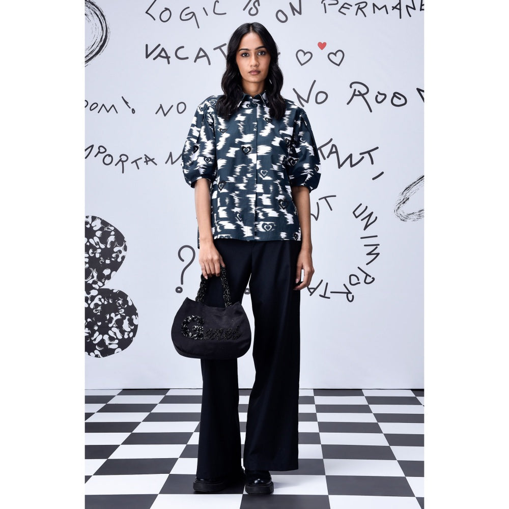 Genes Lecoanet Hemant Ikkat Print Top - Black