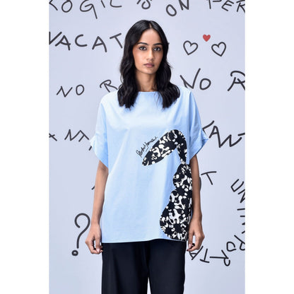 Genes Lecoanet Hemant Rabbit Texture Top- Light Blue