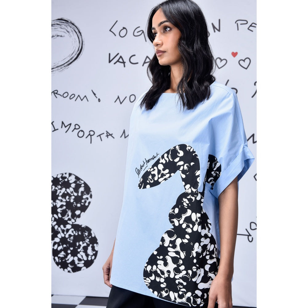 Genes Lecoanet Hemant Rabbit Texture Top- Light Blue
