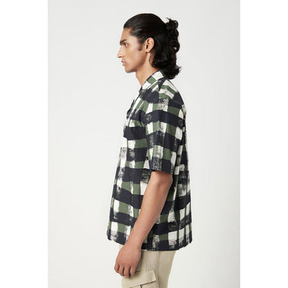 Genes Lecoanet Hemant Relaxed Fit Half Sleeve Shirt With All-Over Large Check Print