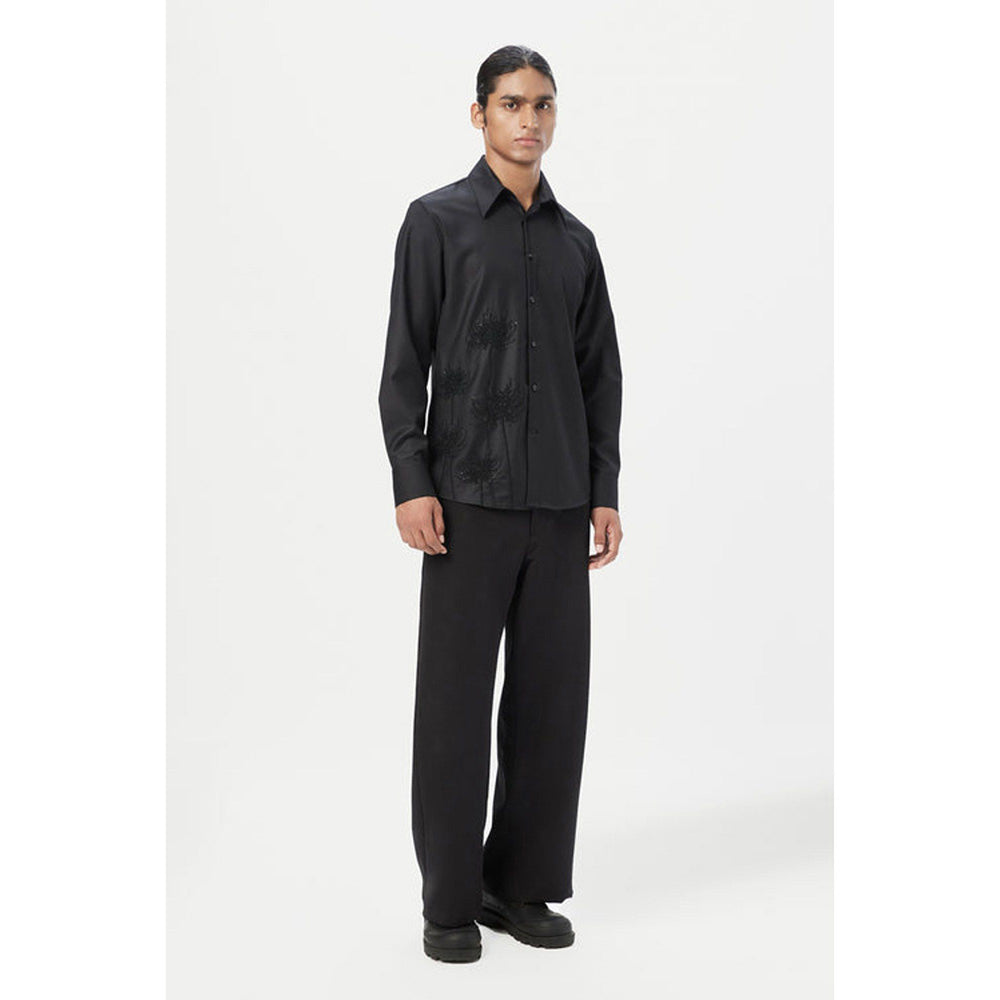 Genes Lecoanet Hemant Regular Fit Button-Up Shirt With Beads Embroidery Placement