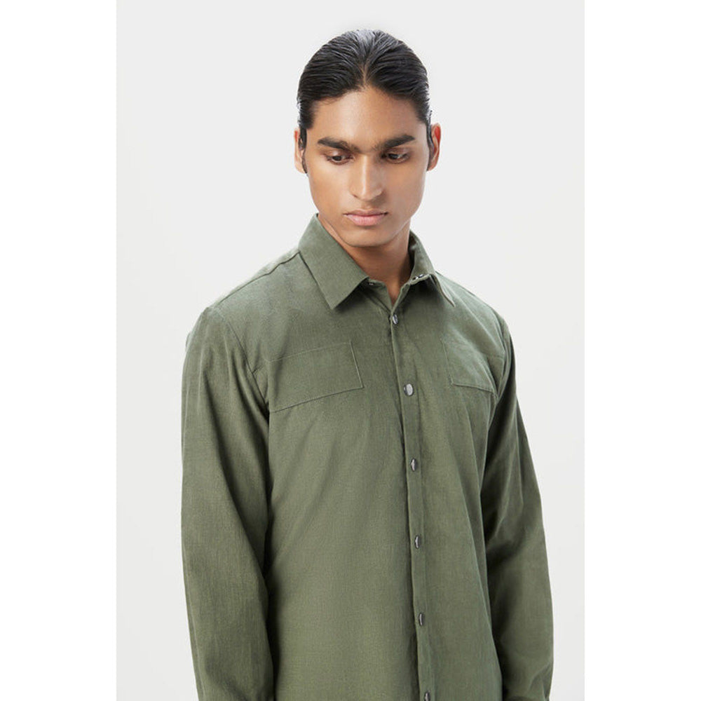 Genes Lecoanet Hemant Classic Fit Button-Up Shirt With Detailed Seam Construction