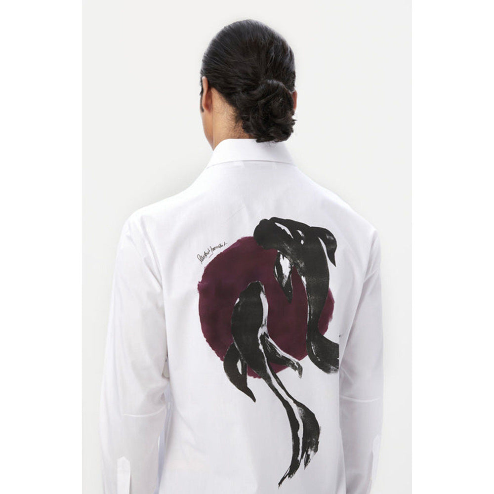 Genes Lecoanet Hemant Regular Fit Button Up Shirt With Fish Print