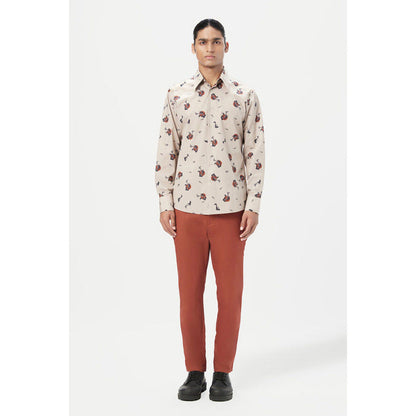 Genes Lecoanet Hemant Regular Fit Button-Up Shirt In An All-Over Fish Print