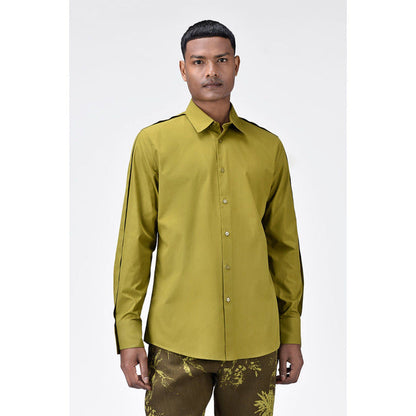 Genes Lecoanet Hemant Regular Fit Mens Solid Button-Up Shirt Bright Olive