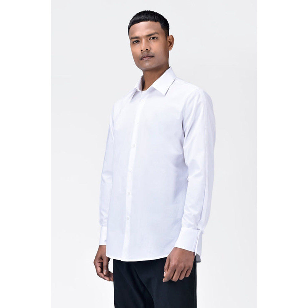 Genes Lecoanet Hemant Regular Fit Mens Solid Button-Up Shirt-White