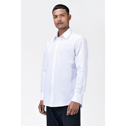 Genes Lecoanet Hemant Regular Fit Mens Solid Button-Up Shirt-White