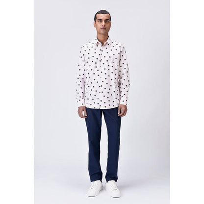 Genes Lecoanet Hemant Button-Up Shirt With Uv Flower Print - Pink Stripe