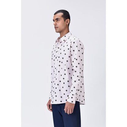 Genes Lecoanet Hemant Button-Up Shirt With Uv Flower Print - Pink Stripe