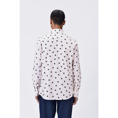 Genes Lecoanet Hemant Button-Up Shirt With Uv Flower Print - Pink Stripe