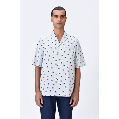 Genes Lecoanet Hemant Cuban Collar Shirt With Uv Flower Print