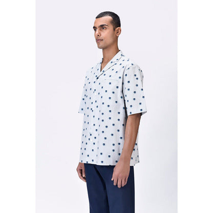 Genes Lecoanet Hemant Cuban Collar Shirt With Uv Flower Print