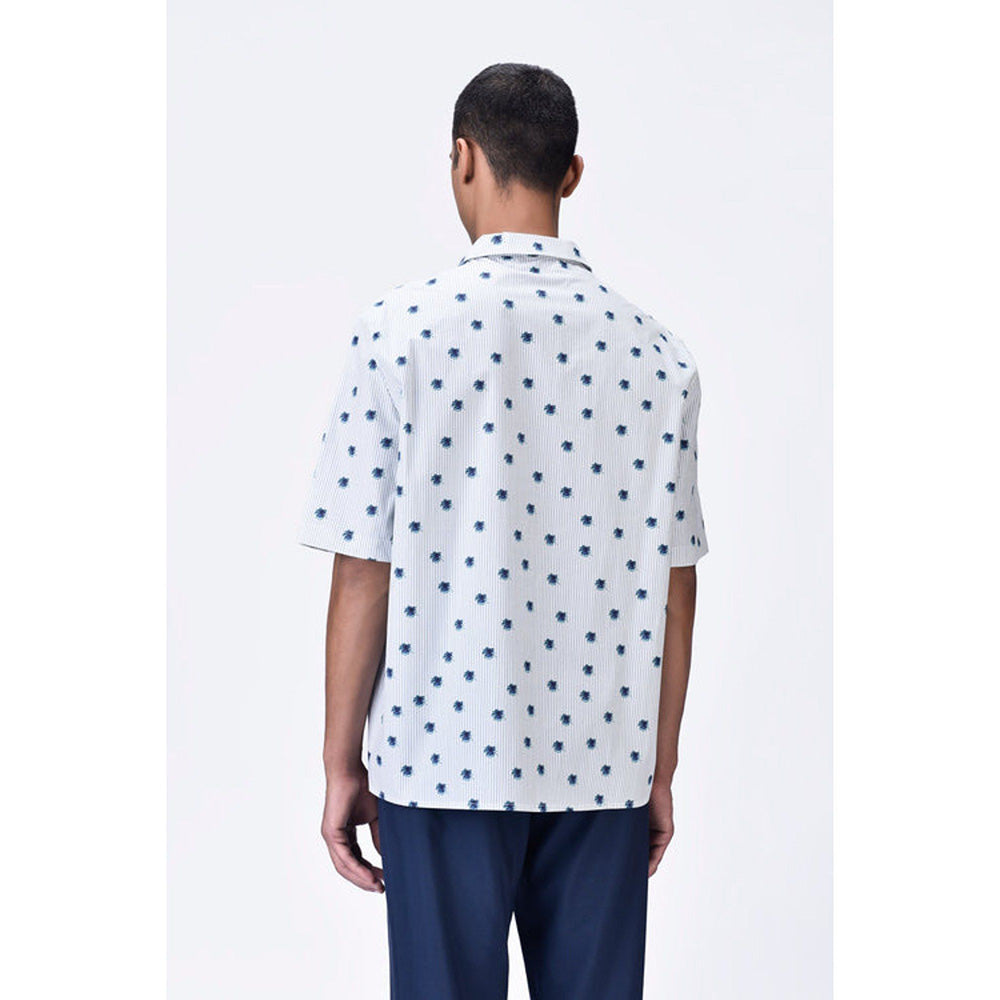 Genes Lecoanet Hemant Cuban Collar Shirt With Uv Flower Print