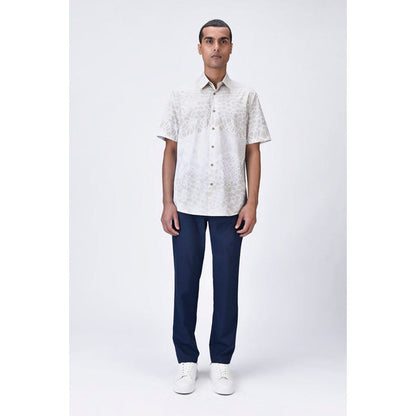 Genes Lecoanet Hemant Regular Fit Half Sleeve Shirt With Microcell Print