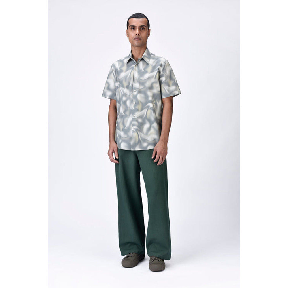 Genes Lecoanet Hemant Giza Cotton Half Sleeve Shirt With Aurora Print