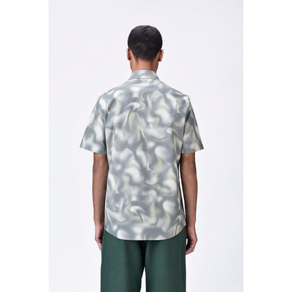 Genes Lecoanet Hemant Giza Cotton Half Sleeve Shirt With Aurora Print