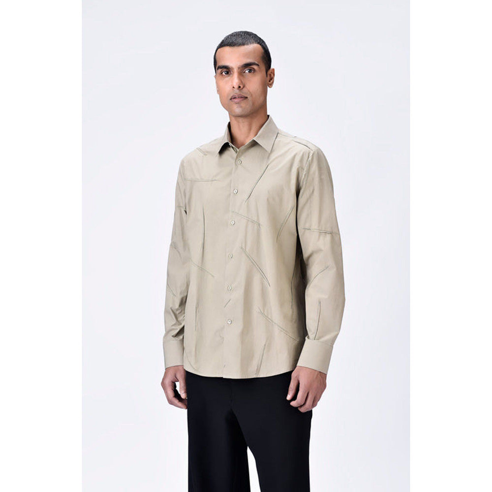 Genes Lecoanet Hemant Regular Fit Giza Cotton Poplin Shirt With Dart Details