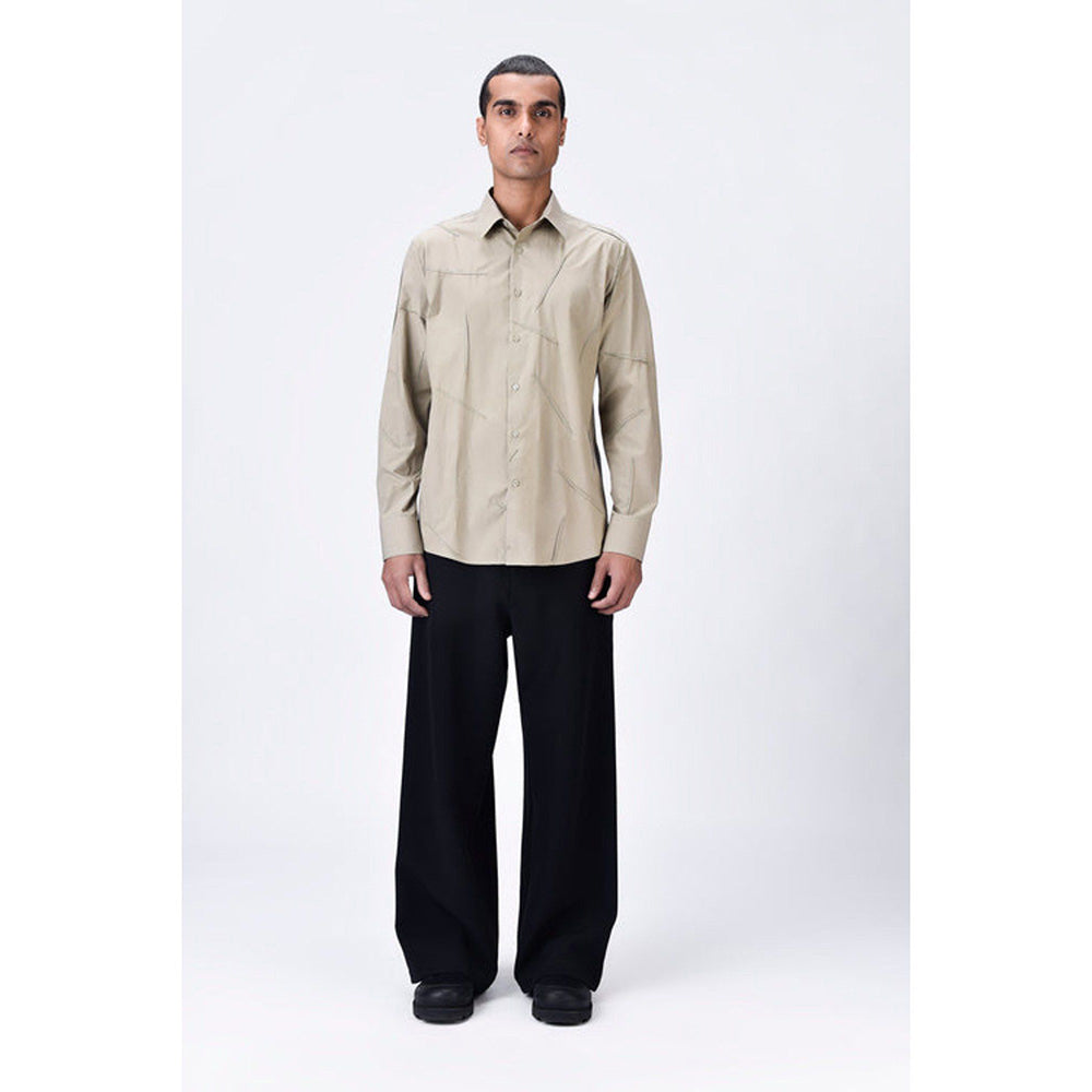 Genes Lecoanet Hemant Regular Fit Giza Cotton Poplin Shirt With Dart Details