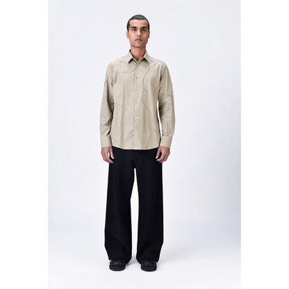 Genes Lecoanet Hemant Regular Fit Giza Cotton Poplin Shirt With Dart Details