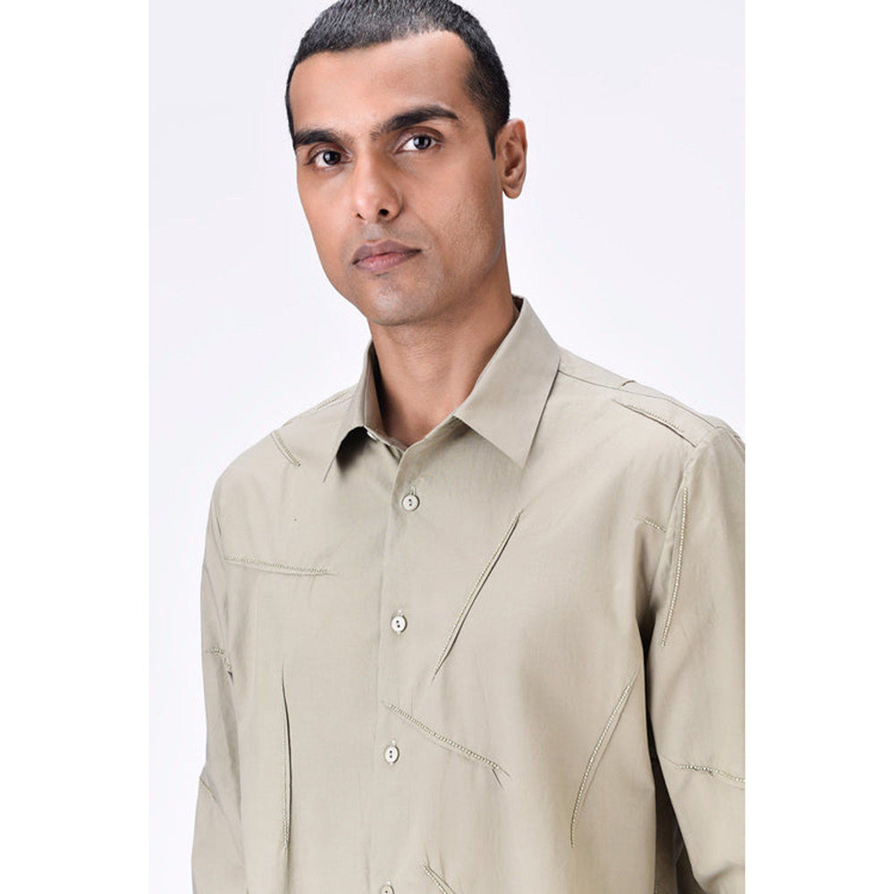 Genes Lecoanet Hemant Regular Fit Giza Cotton Poplin Shirt With Dart Details