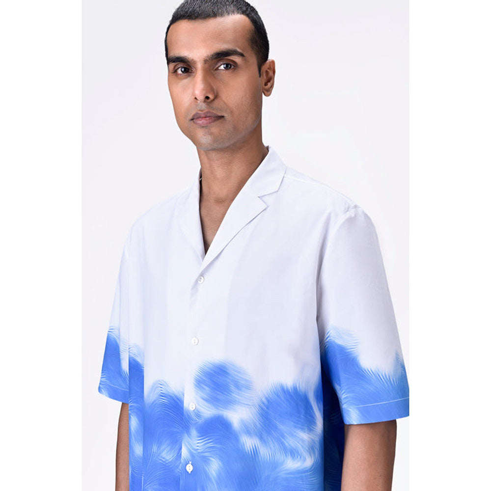 Genes Lecoanet Hemant Giza Cotton Cubon Collar Shirt Uv Print