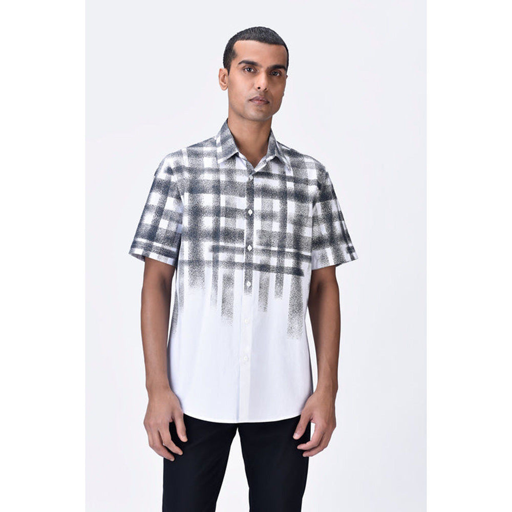 Genes Lecoanet Hemant White Giza Cotton Poplin Half Sleeve Shirt