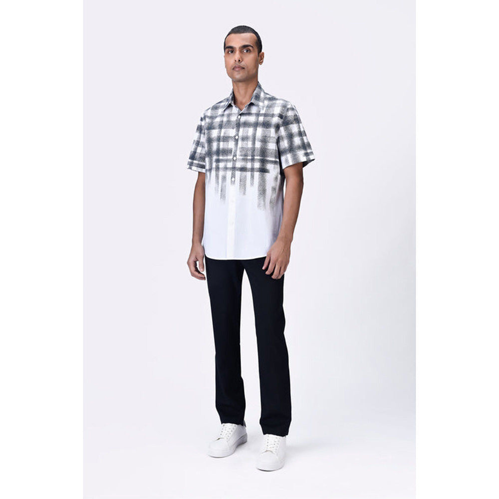 Genes Lecoanet Hemant White Giza Cotton Poplin Half Sleeve Shirt
