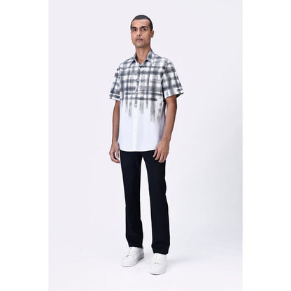 Genes Lecoanet Hemant White Giza Cotton Poplin Half Sleeve Shirt