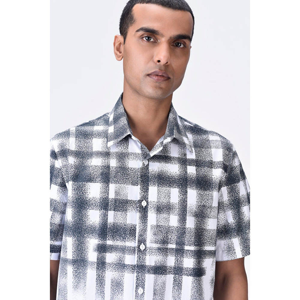 Genes Lecoanet Hemant White Giza Cotton Poplin Half Sleeve Shirt