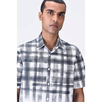 Genes Lecoanet Hemant White Giza Cotton Poplin Half Sleeve Shirt