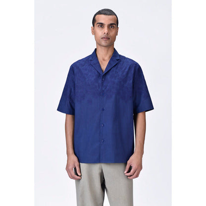Genes Lecoanet Hemant Giza Cotton Poplin Easy Fit Cuban Collar Shirt
