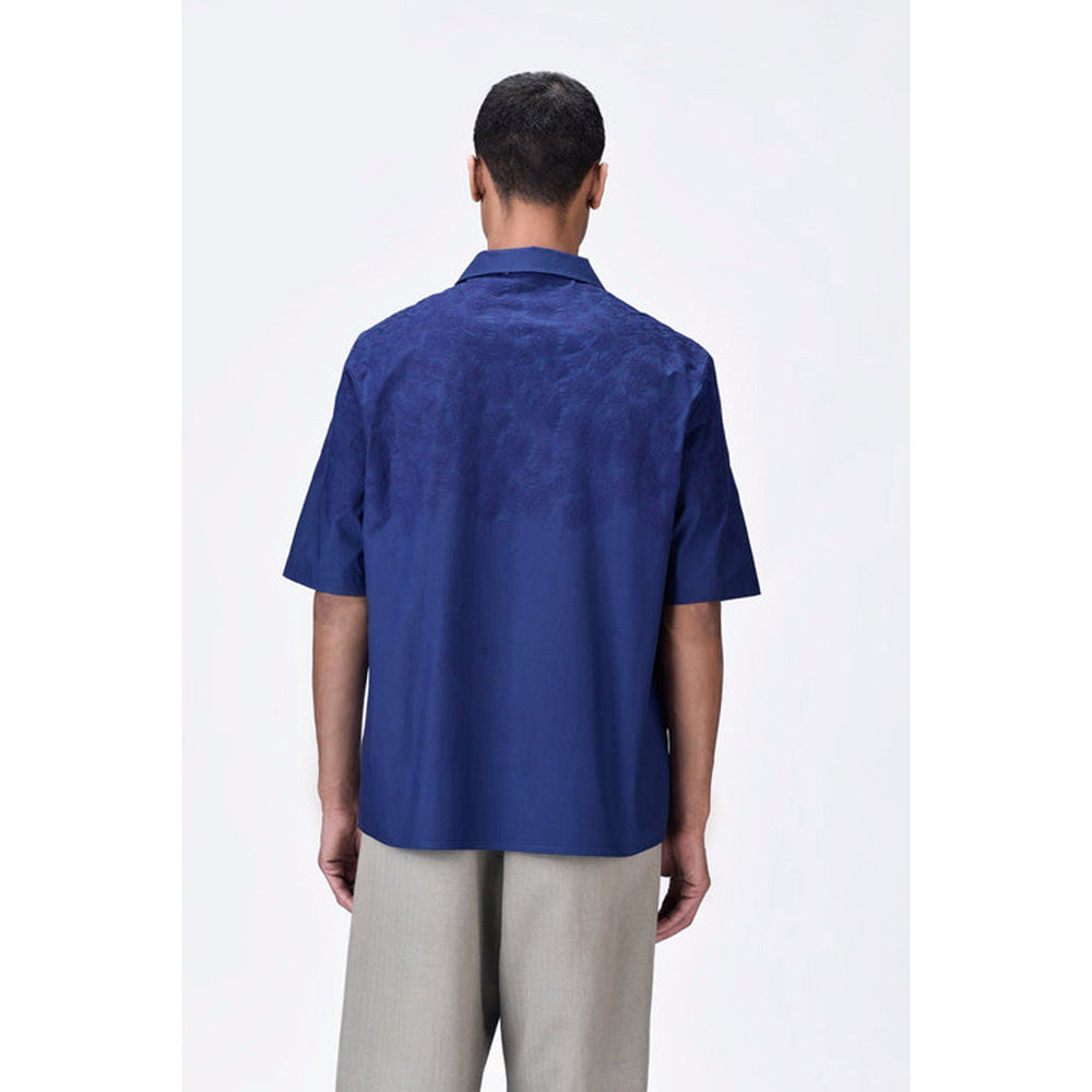 Genes Lecoanet Hemant Giza Cotton Poplin Easy Fit Cuban Collar Shirt