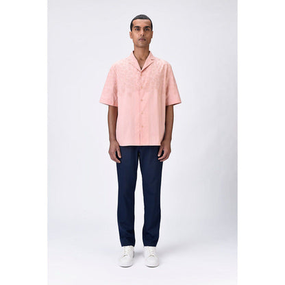 Genes Lecoanet Hemant Giza Cotton Poplin Easy Fit Cuban Collar Shirt