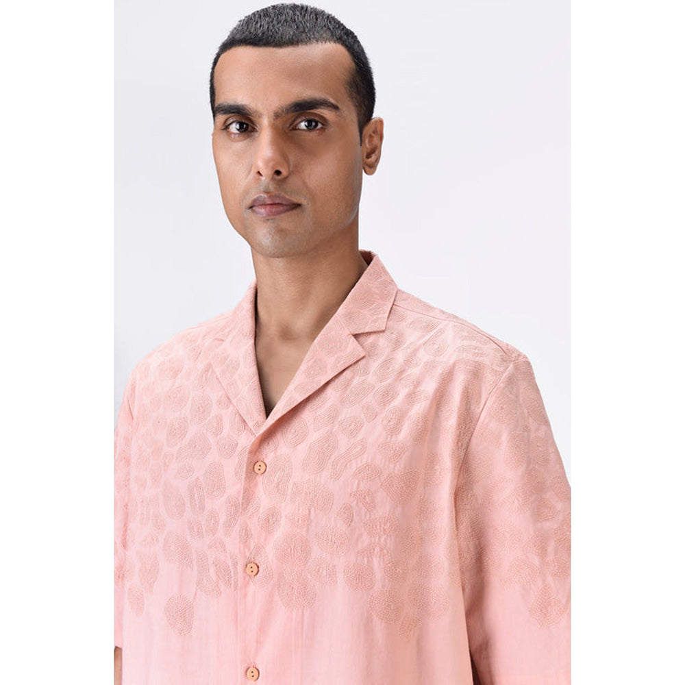 Genes Lecoanet Hemant Giza Cotton Poplin Easy Fit Cuban Collar Shirt