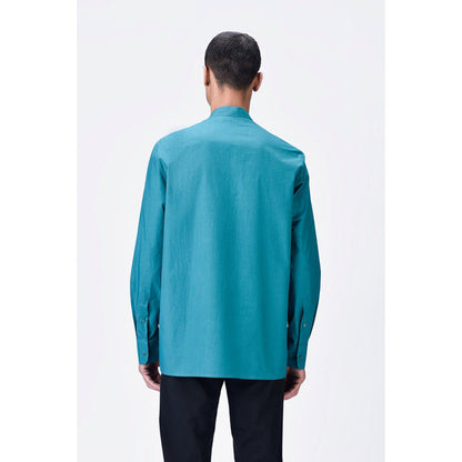 Genes Lecoanet Hemant Band Collar Shirt With Uv Flower Sticker