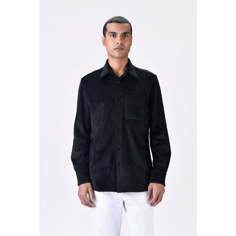 Genes Lecoanet Hemant Black Poly Corduroy Shirt
