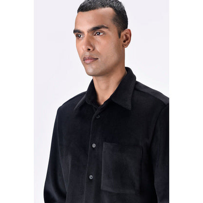 Genes Lecoanet Hemant Black Poly Corduroy Shirt