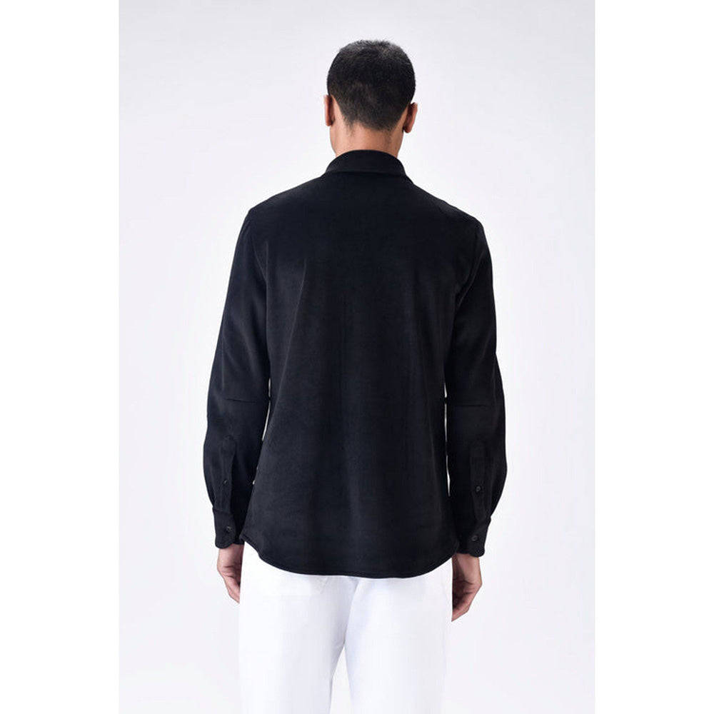 Genes Lecoanet Hemant Black Poly Corduroy Shirt