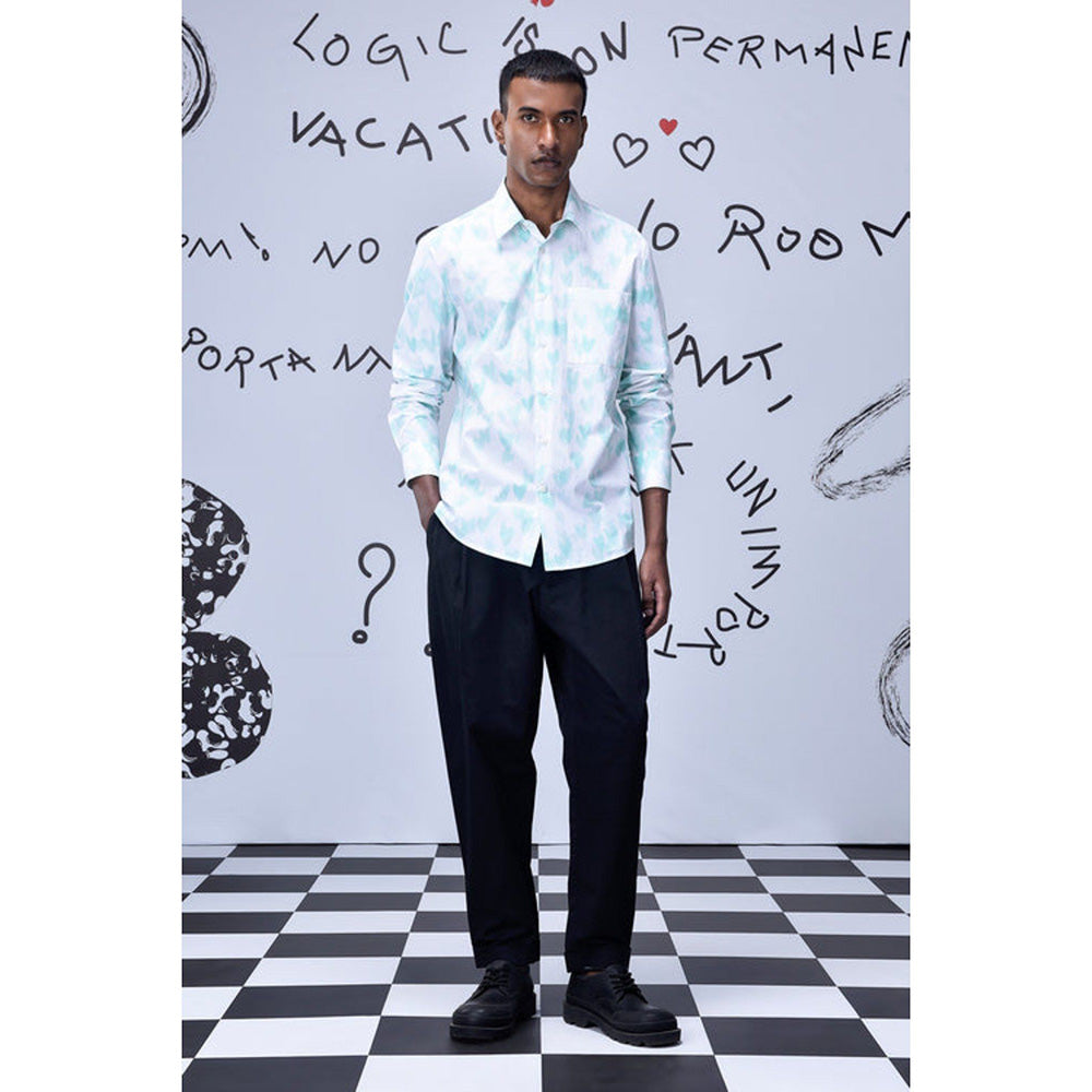 Genes Lecoanet Hemant Button Up Heart Regular Fit Shirt- White