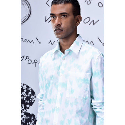 Genes Lecoanet Hemant Button Up Heart Regular Fit Shirt- White