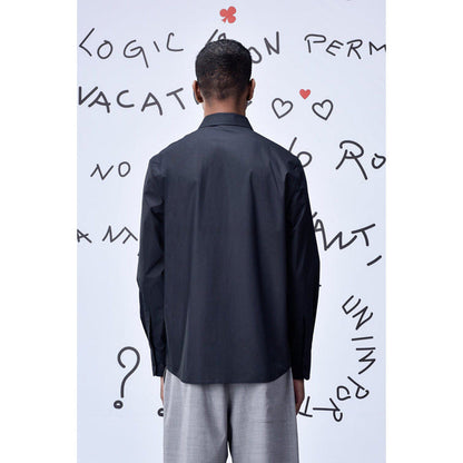 Genes Lecoanet Hemant Cotton Poplin Regular Fit Shirt- Black