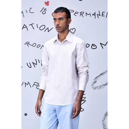 Genes Lecoanet Hemant Cotton Poplin Regular Fit Shirt- Pearl Grey