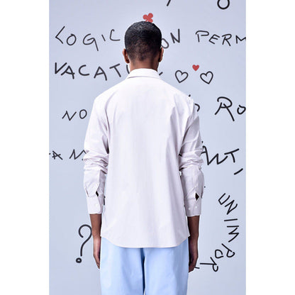 Genes Lecoanet Hemant Cotton Poplin Regular Fit Shirt- Pearl Grey