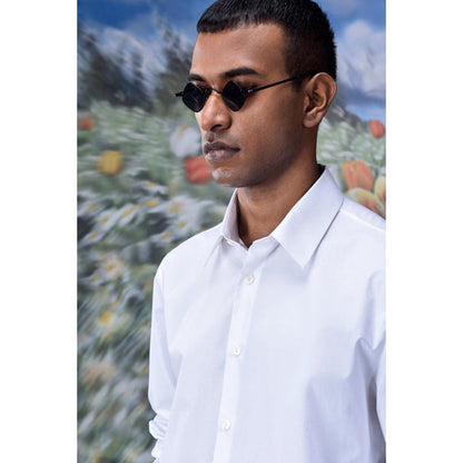 Genes Lecoanet Hemant Cotton Poplin Regular Fit Shirt- White