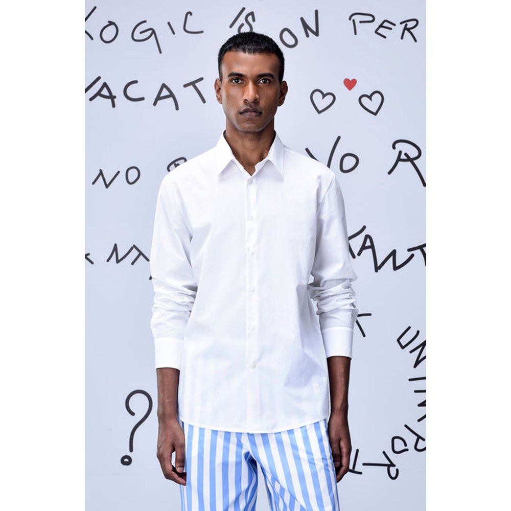 Genes Lecoanet Hemant Malmal Formal Regular Fit Shirt- White