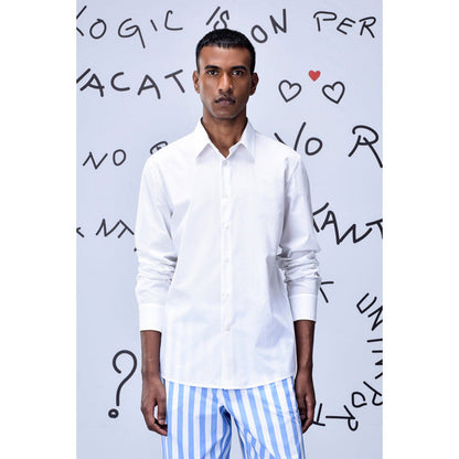 Genes Lecoanet Hemant Malmal Formal Regular Fit Shirt- White